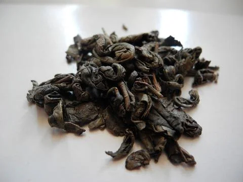 Green tea, tea leaves Foto stock