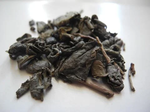 Green tea,  tea leaves Stock Photos