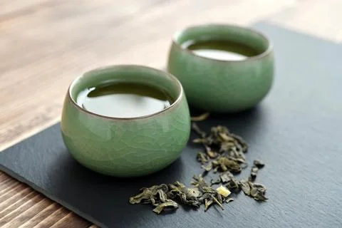 Green tea in tea Stock Photos
