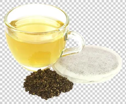 Green tea with teabag Stock Photos