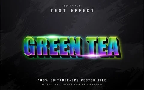 Green tea text, 3d gradient style text effect Stock Illustration