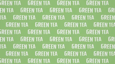 Green tea text kinetic typography. Health and lifestyle concept Stock Footage 127379101