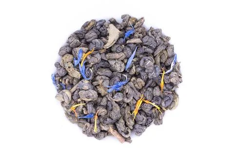 Green tea on white background isolate for advertising Stock Photos