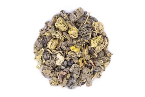 Green tea on white background isolate for advertising Stock Photos