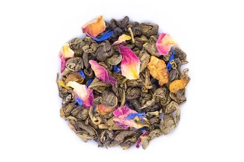 Green tea on white background isolate for advertising Stock Photos