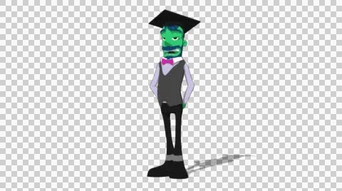 Green Teacher 'Talking with Gestures' Connectable Character Animation Video stock 52129096