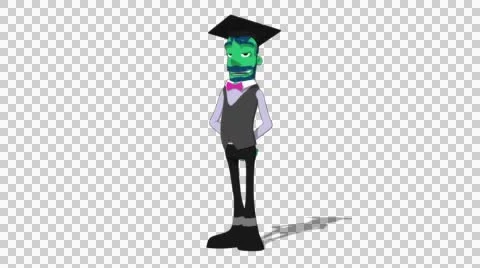 Green Teacher 'Talking without Gestures' Connectable Character Animation Stock Footage 52129147