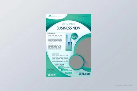 Green teal creative style flyer template design Stock Illustration