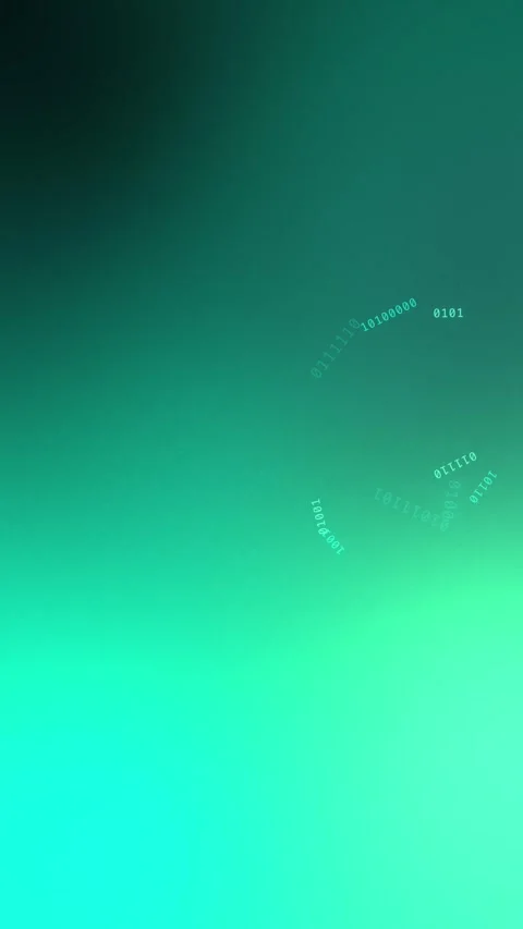 Green teal gradient with floating binary code, Seamless Animation Stock Footage 341858300