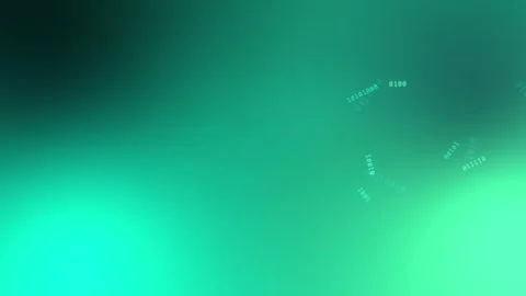 Green teal gradient with floating glowing binary code, Seamless Loop Stock Footage 341857837