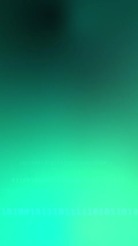 Green teal gradient with glowing binary code, Seamless Loop Stock Footage 341856898