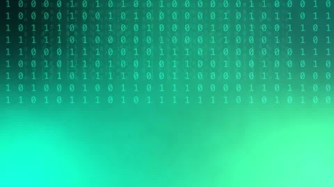 Green teal gradient with glowing binary code, Loop Animation Stock Footage 341857784