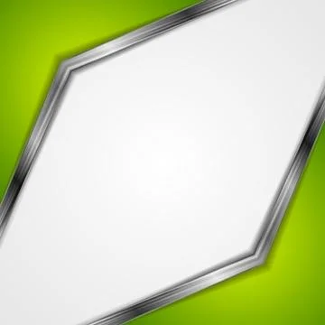 Green tech background with metal stripes Stock Illustration