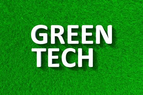 GREEN TECH green grass meadow background 3d illustration Stock Illustration