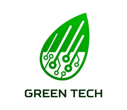 Green tech icon for eco-friendly technology farm Stock Illustration