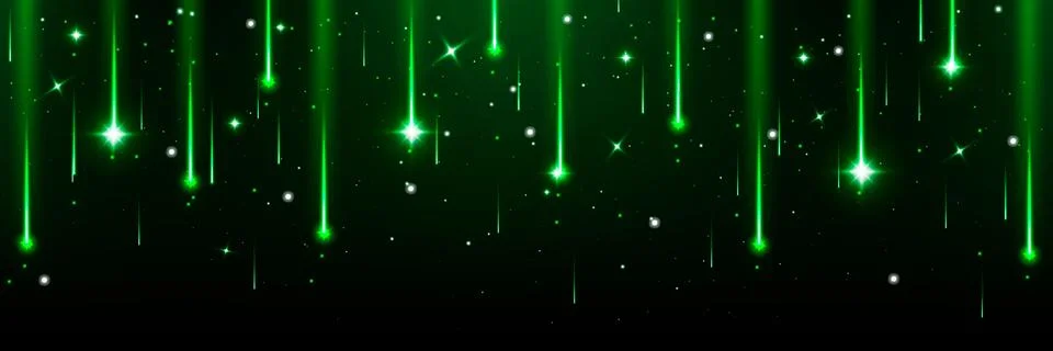 Green tech rain on black background Illustrazione stock