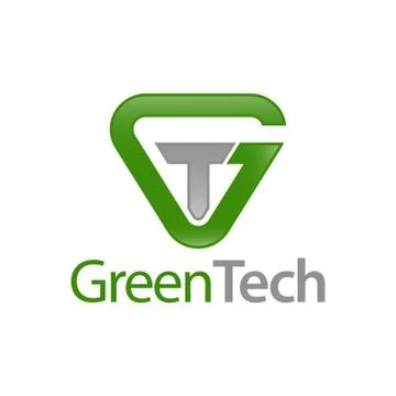Green Tech. Triangle initial letter GT, TG logo concept design template Stock Illustration