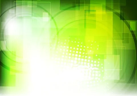 Green tech vector geometric background Stock Illustration