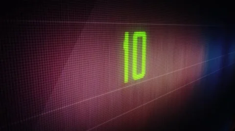 A green techno countdown from 10 to 0 Stock Footage 63264117