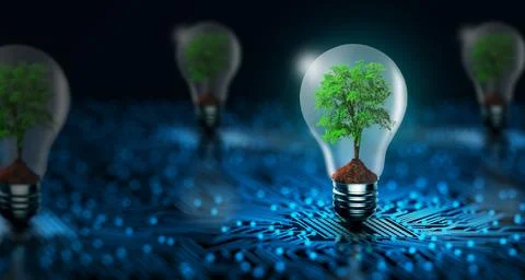 Green Technology and IT ethics. Stock Photos