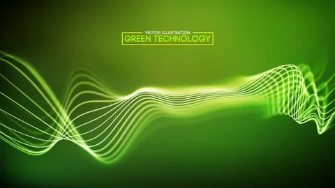 Green technology background. Big data cyber computer ecology abstract background Stock Illustration