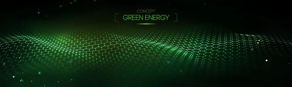 Green technology background for web. Cyber circles computer ecology and green Illustrazione stock