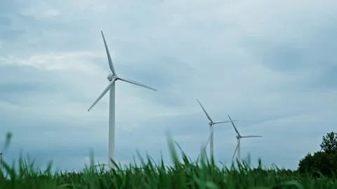 Green technology, clean and renewable energy solution concept. Wind power Video stock 246640999