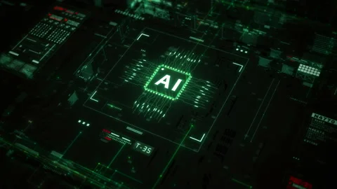 Green Technology Digital Data Network Background, Artificial Intelligence Stock Footage 229229273