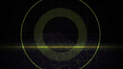 Green Technology Digital Radar Circle Grid Abstract Motion Background Stock Footage 343723126