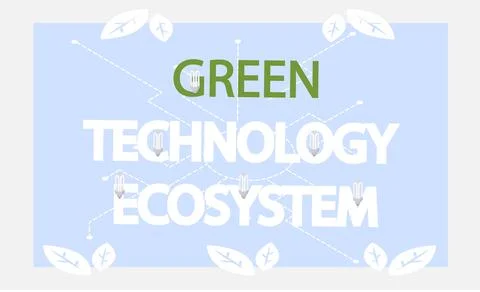 Green technology ecosystem vector banner. Eco friendly production and processing Stockillustratie