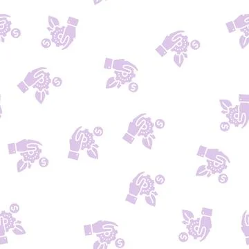 Green technology glyph seamless pattern Stock Illustration