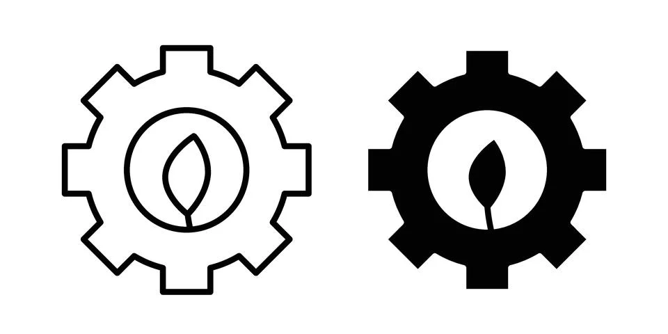Green technology icon black vector isolated on white Stockillustratie