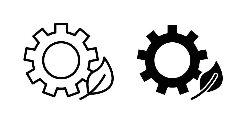 Green technology icon concept logo design collection Stock Illustration