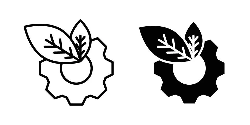 Green technology icon illustration vector, icon set for apps Stock Illustration