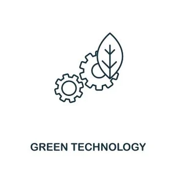 Green Technology icon outline style. Premium pictogram design from power and 库存插图