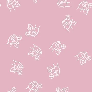 Green technology line seamless pattern Stock Illustration