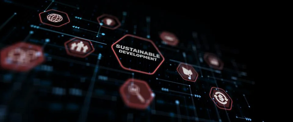 Green technology.Sustainable development goals. SDG Illustrazione stock