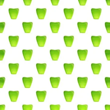 Green teeth shape pattern repeating on white background Stock Illustration