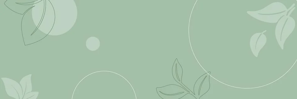 Green template with botanical elements for leaflet, banner, flyer and other d Stock Illustration