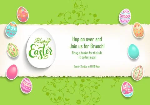 Green Template poster eggs Stock Illustration