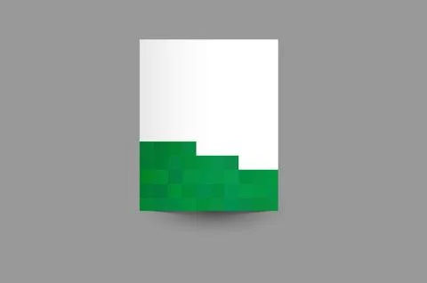 Green template vector flyer a4 mosaic abstract. Rectangle printable flyer. Stock Illustration