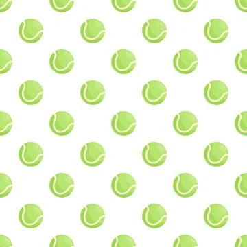 Green tennis balls seamless pattern repeating background Stock Illustration