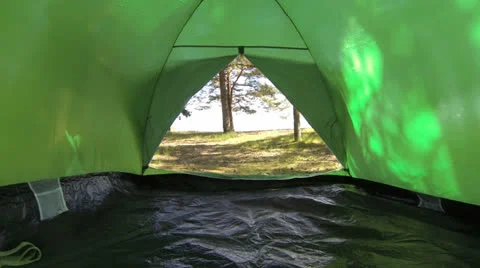 A green tent Stock Footage