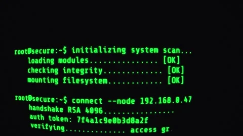 Green Terminal Hacking Command Line Typing Animation Stock Footage 335173295