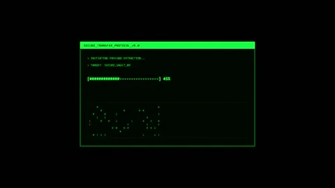 Green Terminal Screen Progress Bar Loading Data Stock Footage 346540242