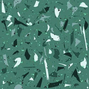 Green terrazo seamless pattern for tiles and faience. Stock Illustration