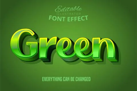 Green text, 3d editable font effect Stock Illustration