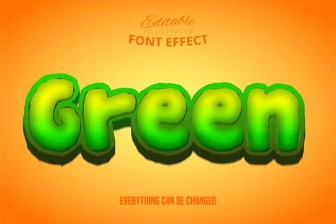 Green text, 3d editable font effect Stock Illustration