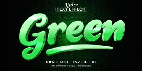 Green text, calligraphy style editable text effect Stock Illustration