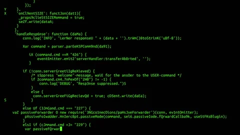Green text continuously runs out from under the square of the cursor on a black Stock Footage 163108152